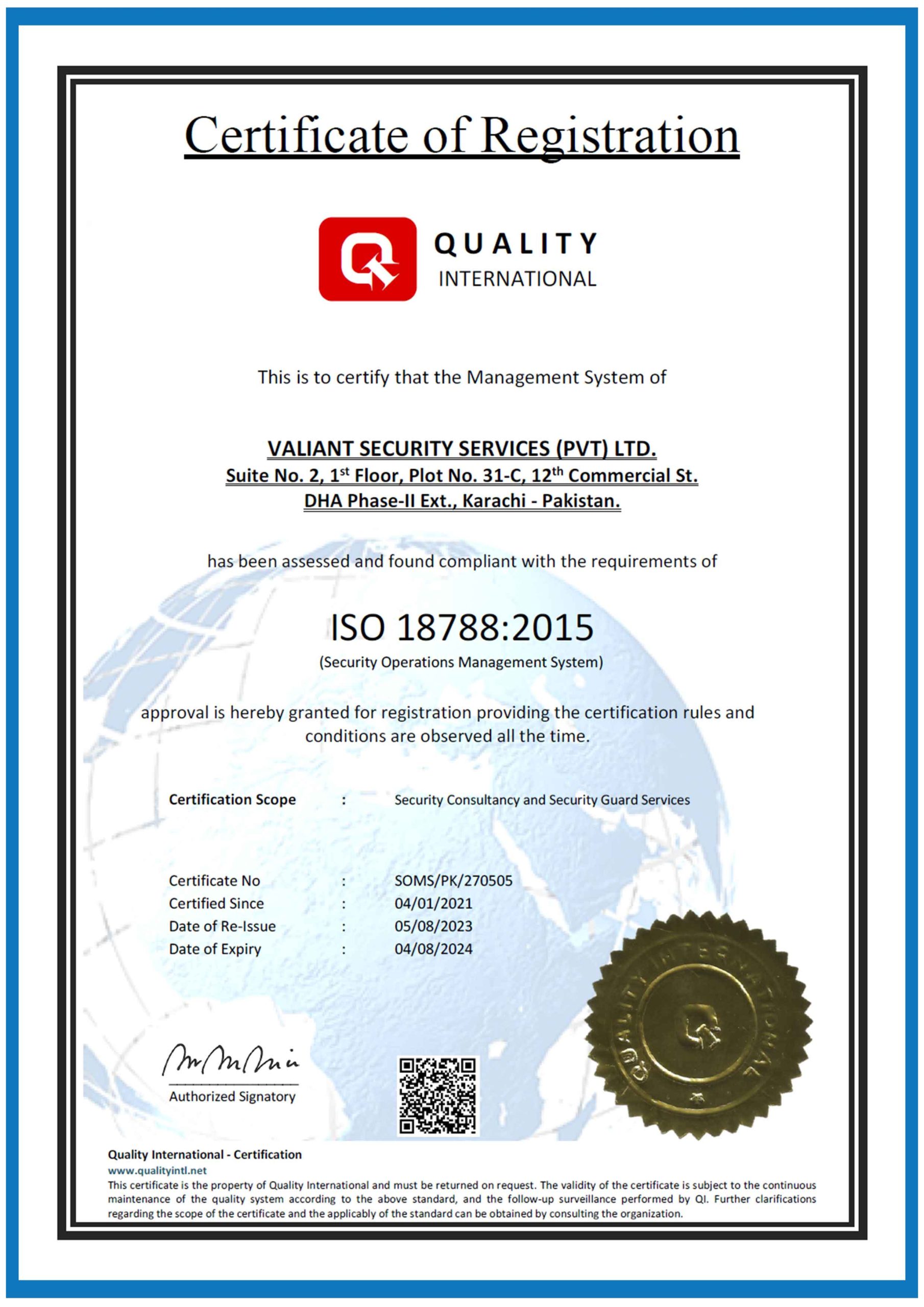 Certificate 18788-2015